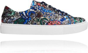 Lureaux Blanc Mystery Sneaker Kleurrijke Schoenen Voor Heren Veterschoenen Met Print