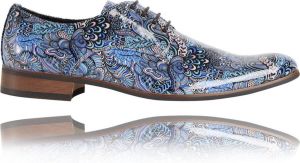Lureaux Blue Fantasy Kleurrijke Schoenen Voor Heren Veterschoenen Met Print