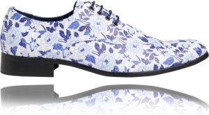 Lureaux fBlue Flowerbed Kleurrijke Schoenen Voor Heren Veterschoenen Met Print