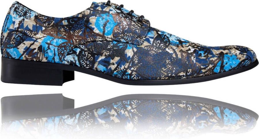 Lureaux Blue Miracle Kleurrijke Schoenen Voor Heren Veterschoenen Met Print