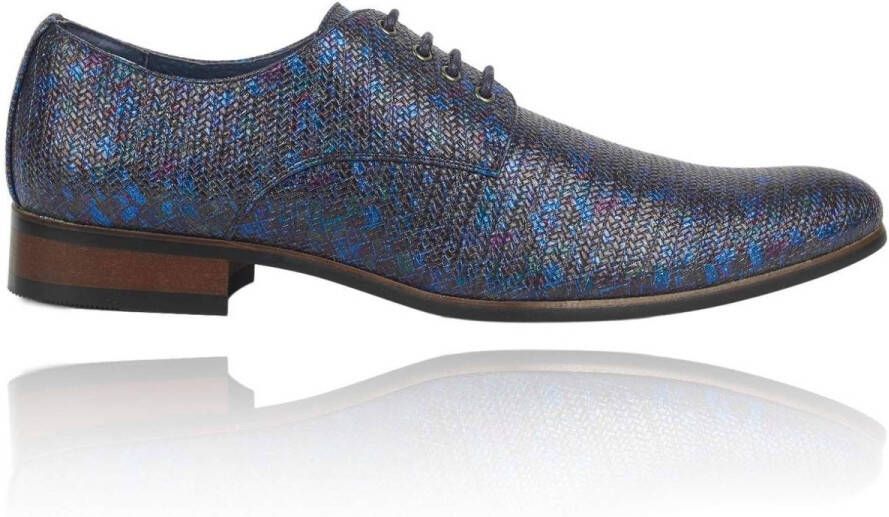 Lureaux Blue Spectrum Kleurrijke Schoenen Voor Heren Veterschoenen Met Print