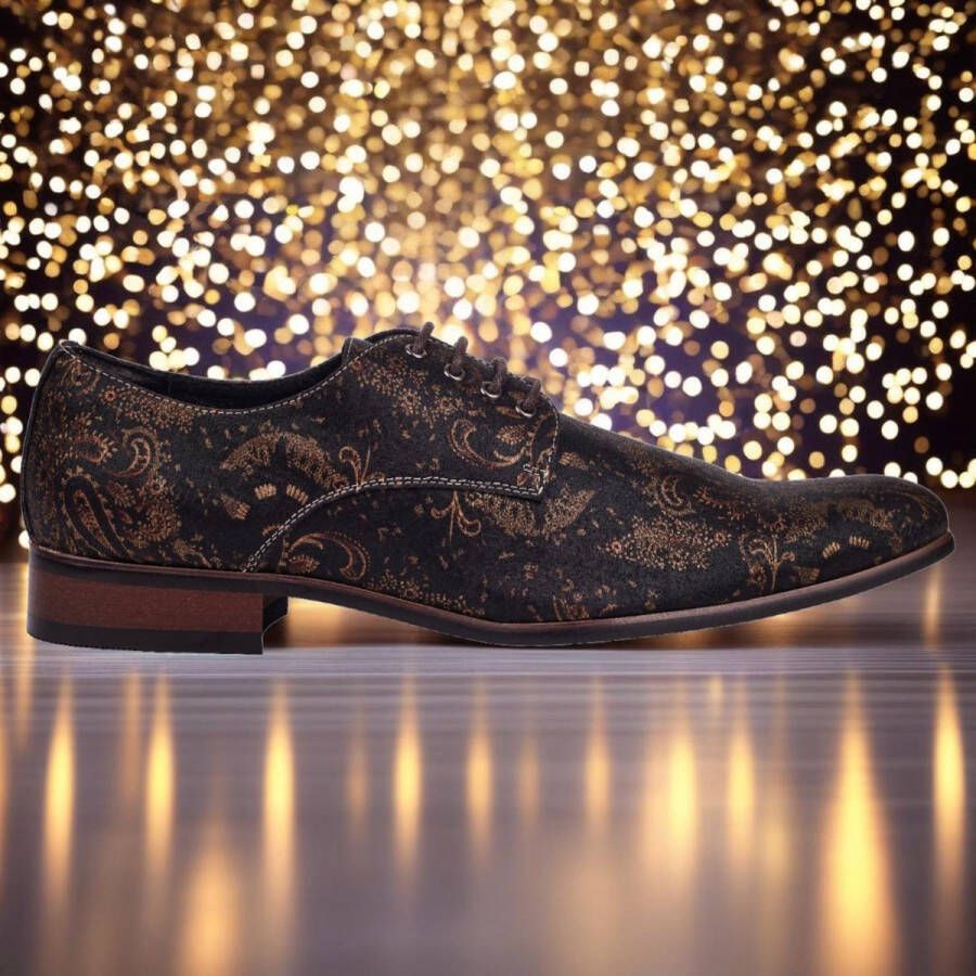 Lureaux Bronze Miracle Kleurrijke Schoenen Voor Heren Veterschoenen Met Print