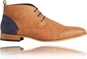 Lureaux Cognac Lace Boot Kleurrijke Schoenen Voor Heren Veterschoenen Met Print