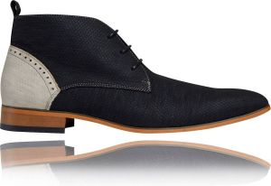 Lureaux Dark Blue Lace Boot Kleurrijke Schoenen Voor Heren Veterschoenen Met Print