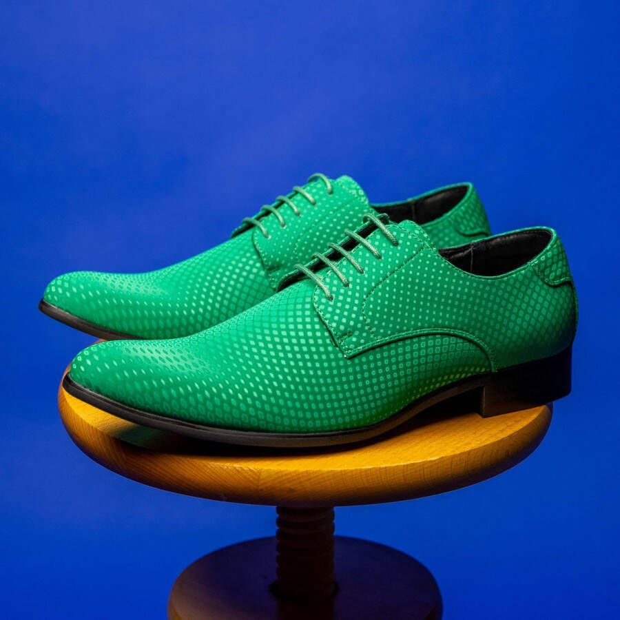 Lureaux Gleaming Greeny Kleurrijke Schoenen Voor Heren Veterschoenen Met Print