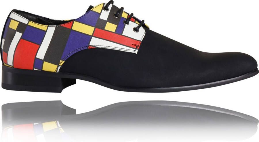 Lureaux Mondrianic Kleurrijke Schoenen Voor Heren Veterschoenen Met Print