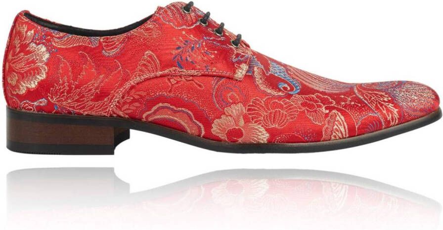 Lureaux Red Shadow Kleurrijke Schoenen Voor Heren Veterschoenen Met Print