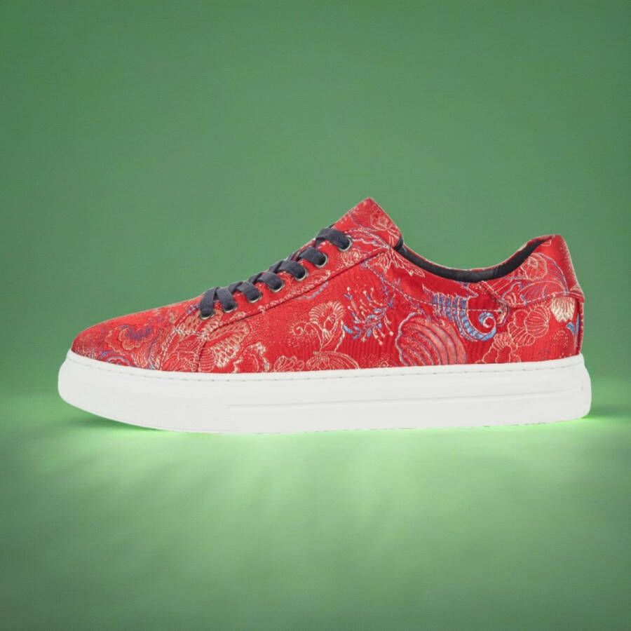 Lureaux Red Shadow Sneakers Handgemaakte Nette Schoenen Voor Heren