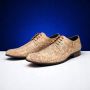 Lureaux Sand Paisley Panther Kleurrijke Schoenen Voor Heren Veterschoenen Met Print - Thumbnail 1