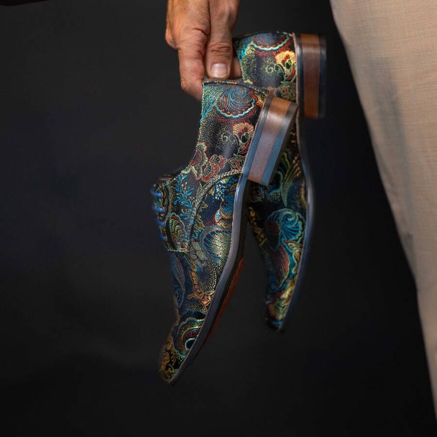 Lureaux Shinny Shadow Kleurrijke Schoenen Voor Heren Veterschoenen Met Print