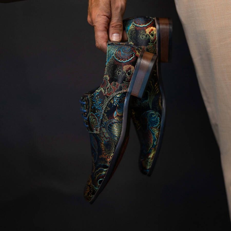 Lureaux Shinny Shadow Kleurrijke Schoenen Voor Heren Veterschoenen Met Print
