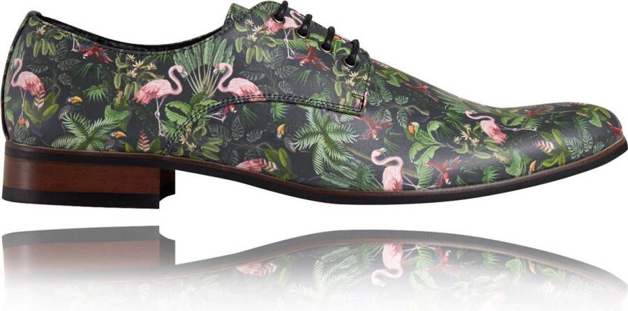 Lureaux Wild Jungle Kleurrijke Schoenen Voor Heren Veterschoenen Met Print - Foto 1