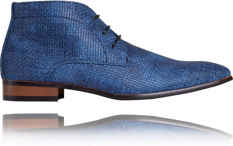Lureaux Woven Aqua High Kleurrijke Schoenen Voor Heren Veterschoenen Met Print