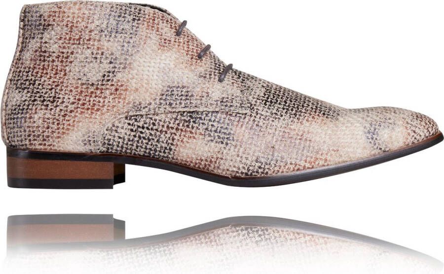 Lureaux Woven Sand High Kleurrijke Schoenen Voor Heren Veterschoenen Met Print