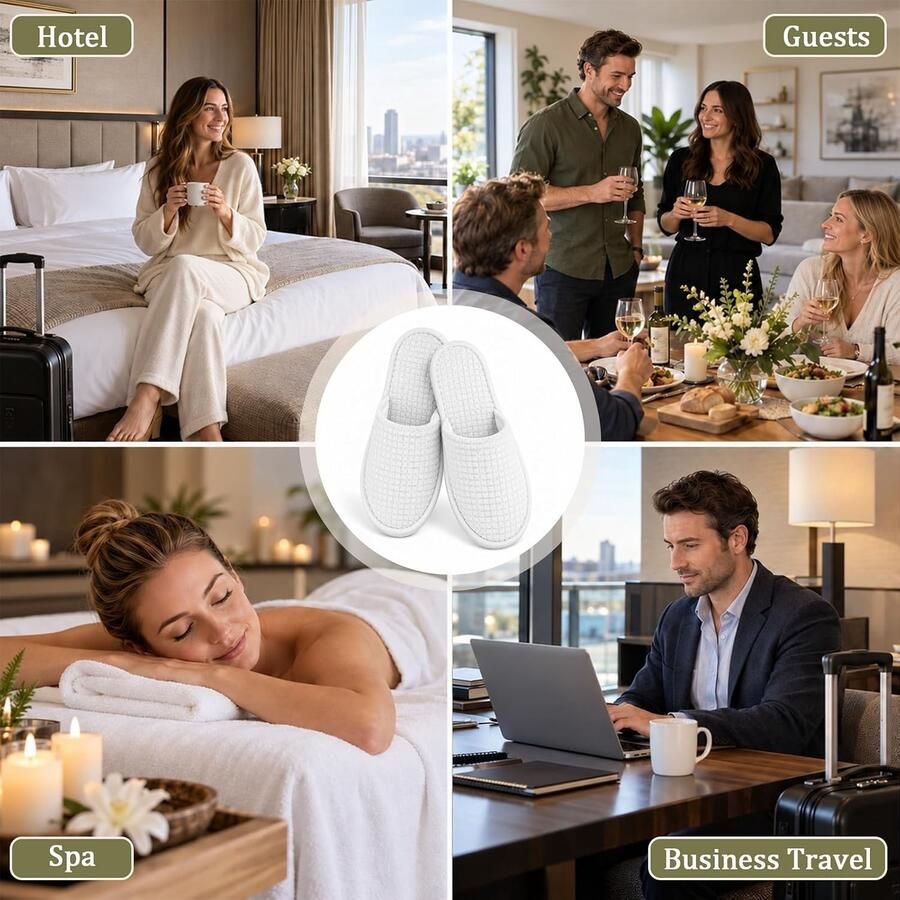 Luxe gesloten spa slippers voor hotels 5 10 paar herbruikbare comfortabele