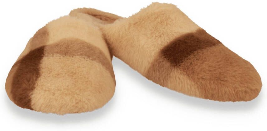 Macarena Dames Pantoffel Ruit Beige