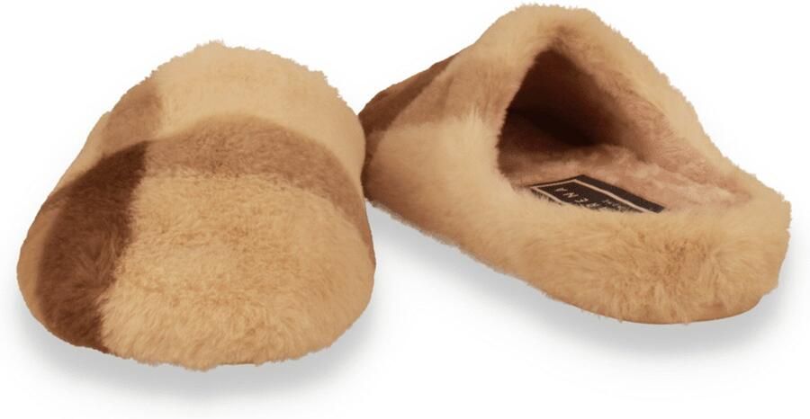 Macarena Dames Pantoffel Ruit Beige