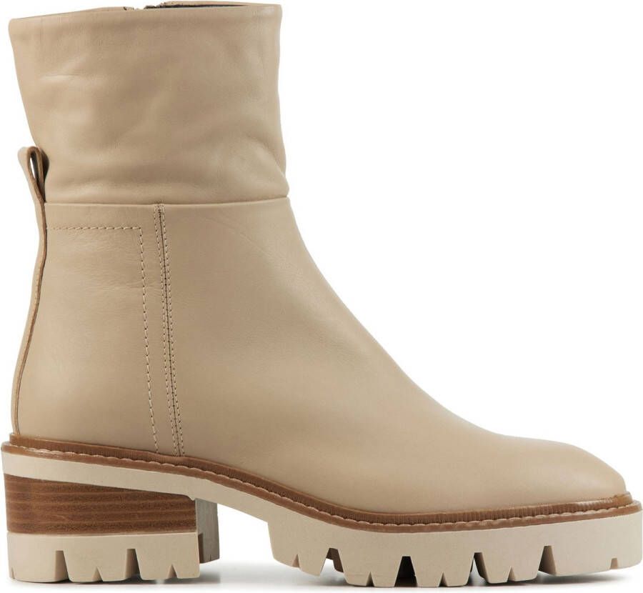 Mace Enkellaarsjes Dames Laarzen Damesschoenen Leer M1109 Beige -  Schoenen.nl