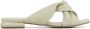 Mace Slippers Dames Sandalen Instappers Damesschoenen Leer Blokhak M1118 Gebroken wit - Thumbnail 1