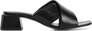 Mace Slippers Slides Dames Sandalen M1117 Blokhak Hoogte 4 cm Zwart