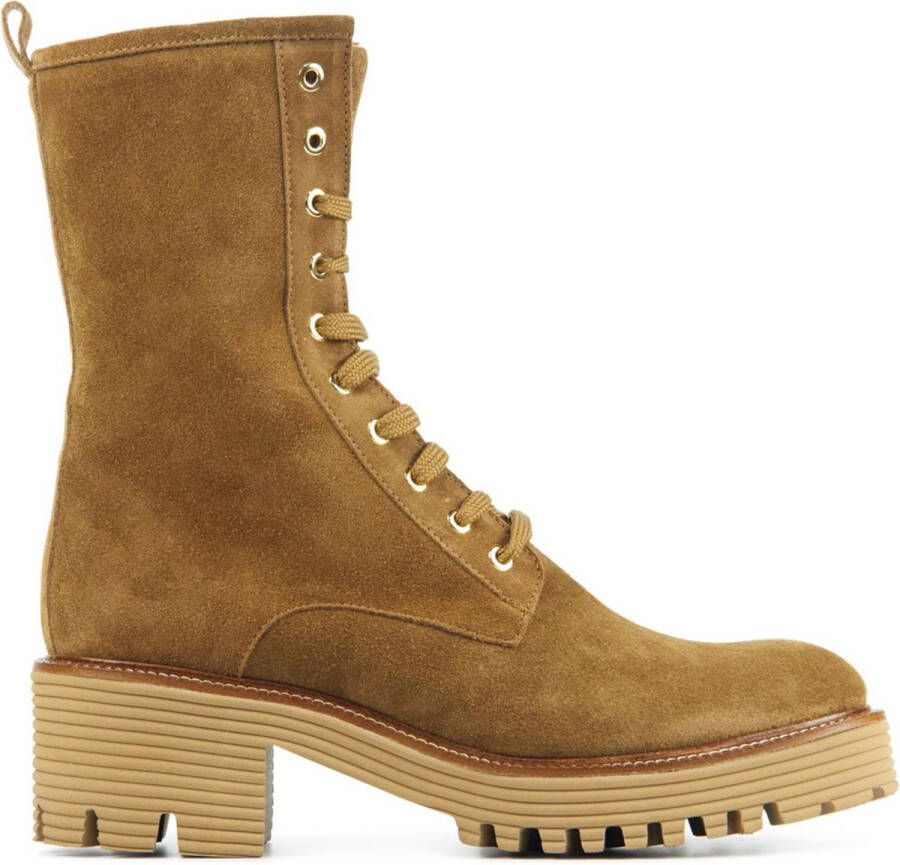 MACE Veterboots Dames M1101 Maat: 39 Materiaal: Suède Kleur: Cognac