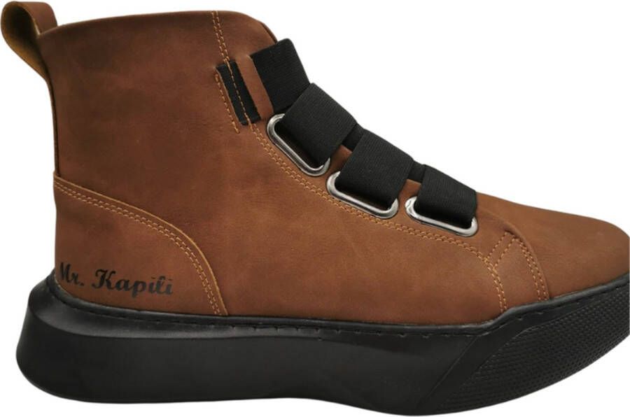 MadamPaola Heren Sneakers Hoge zool Kleur bruin