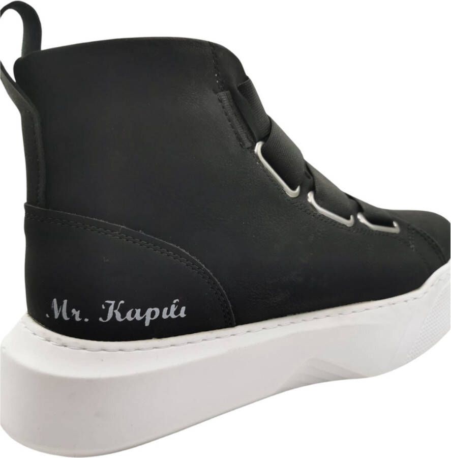 MadamPaola - Sneakers-Hoge zool-schoen met ronde zool-winterschoenen heren-winterschoenen heren-winter schoenen s-winter schoenen heren-winter schoenen- winter schoenen-warm schoenen-schoen-schoenen Kleur zwart met witte bodem