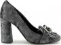 Made in Italia Iridescent Fringed Chain Pump Black Dames - Thumbnail 1