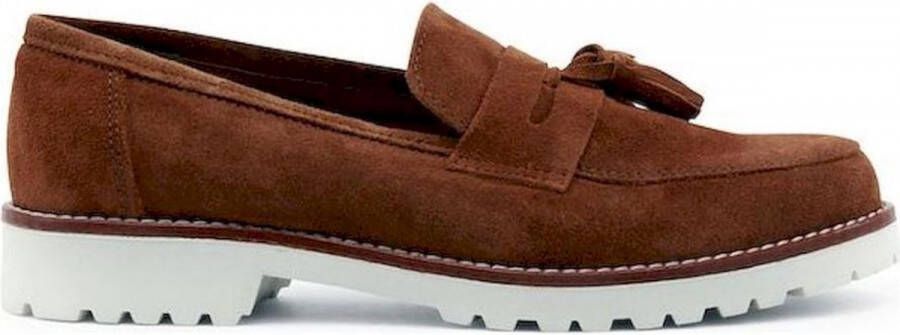 Made in Italia Suède kwastloafers met rubberen zool Brown Dames
