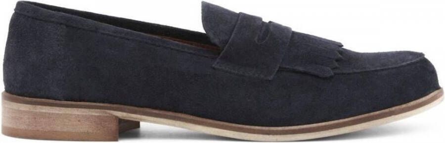 Made in Italia Suède loafers met franjes Blue Dames