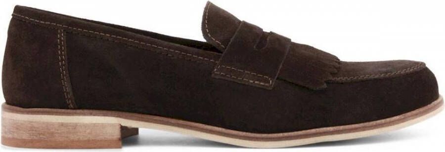 Made in Italia Stijlvolle suède penny loafers met franjes Brown Dames
