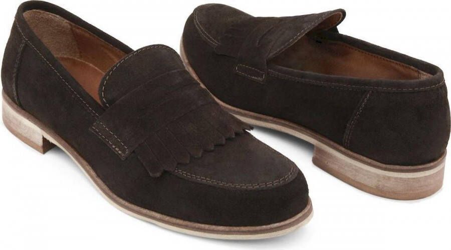 Made in Italia Suède Loafers met Franjes Brown Dames