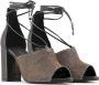 Made in Italia Leren en textiele sandalen met kalfsveters Black Dames - Thumbnail 1