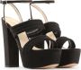 Made in Italia Velvet Wraparound Strap Sandalen Zwart Dames - Thumbnail 3