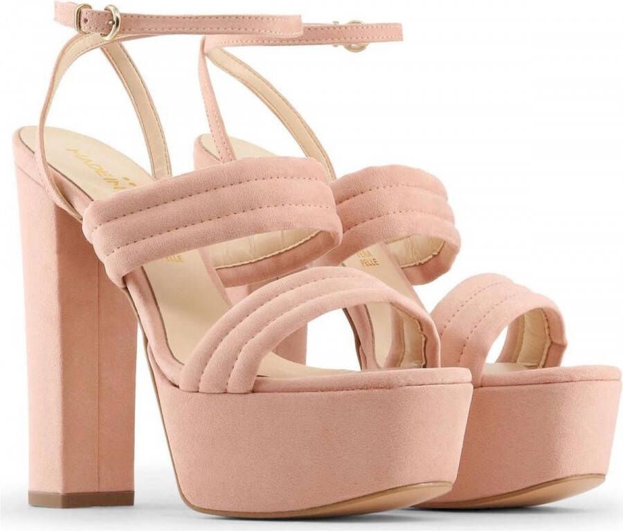 Made in Italia Luxe Velvet Wraparound Strap Sandalen Pink Dames