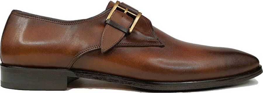 Maglieriapelle Ferro Shoes Enkele Gespschoen SAMUEL Cognac Echt leder Handgemaakt