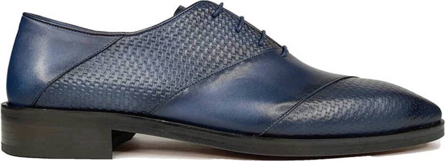Maglieriapelle Ferro Shoes Oxford Dandy GREGORY Donker Blauw Echt leder Handgemaakt
