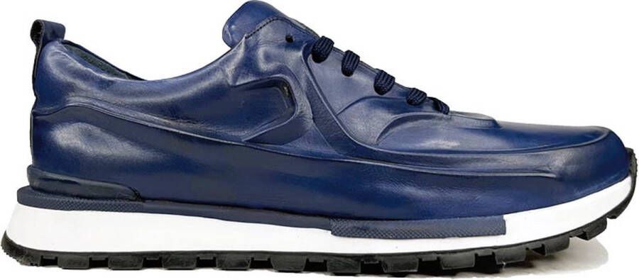 Maglieriapelle Ferro Shoes Smart Casual Sneaker ELLIOT Marine Echt leder Handgemaakt