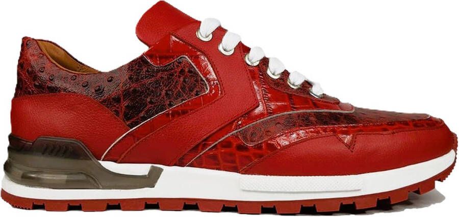 Maglieriapelle Ferro Shoes Sneaker Elmar Rood Echt leder Handgemaakt