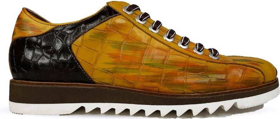Maglieriapelle Ferro Shoes Sneaker HUNTER Havana Geel Echt leder Handgemaakt