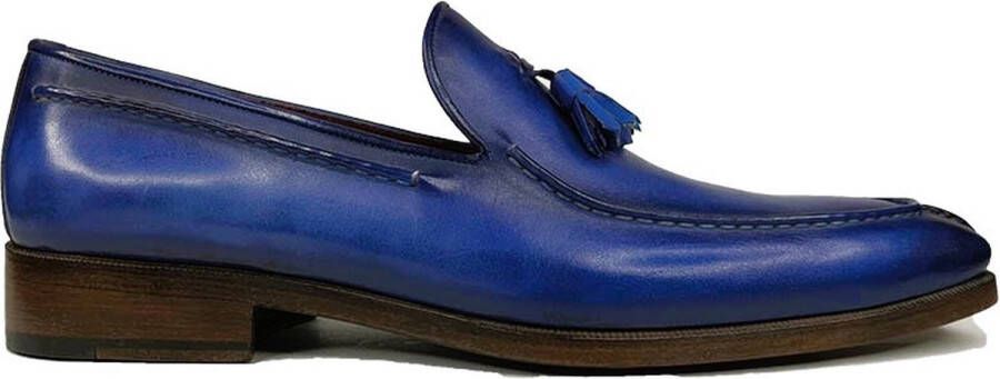 Maglieriapelle Ferro Shoes Tassel Loafer BRAD Blauw Echt leder Handgemaakt