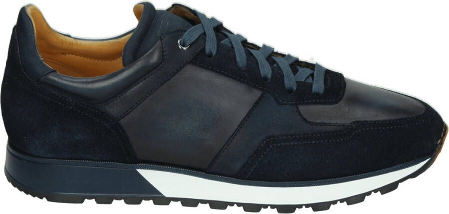 MAGNANNI Lage Sneakers Heren Combi Runner Maat: 43 Materiaal: Leer Kleur: Blauw