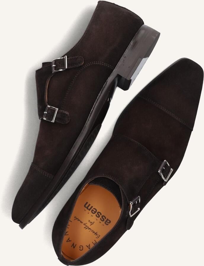 Magnanni Instappers Heren Gespschoenen Herenschoenen Suède 16016 Bruin combi - Foto 3
