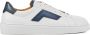 Magnanni Sneakers Heren Lage sneakers Herenschoenen Leer 25349 Wit blauw - Thumbnail 1