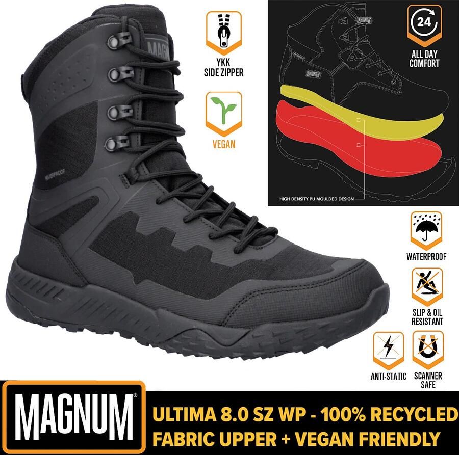 Magnum Ultima 8.0 SZ WP Waterproof Laarzen inzetten Tactical Boots Zwart 810057 - Foto 2