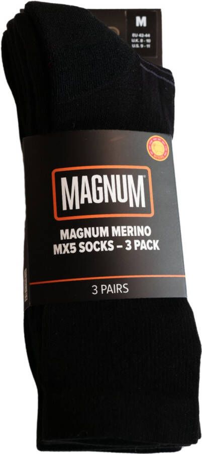 magnum Merino MX5 Socks 3-Pack Zwart