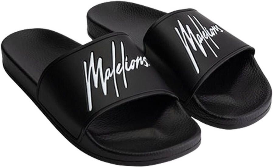 Malelions Zwart Signature Slides Slippers Zwart Ma3-ss25