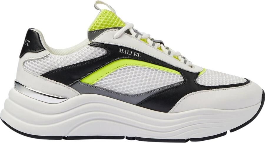 Mallet London Heren Sneakers Wit TE8082 WHTYEL Cyr
