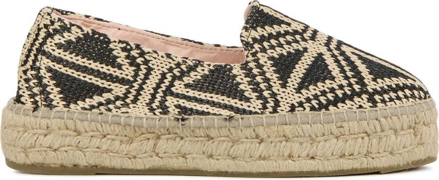 Manebi Espadrilles Dames Instappers Damesschoenen G52D0 Zwart combi