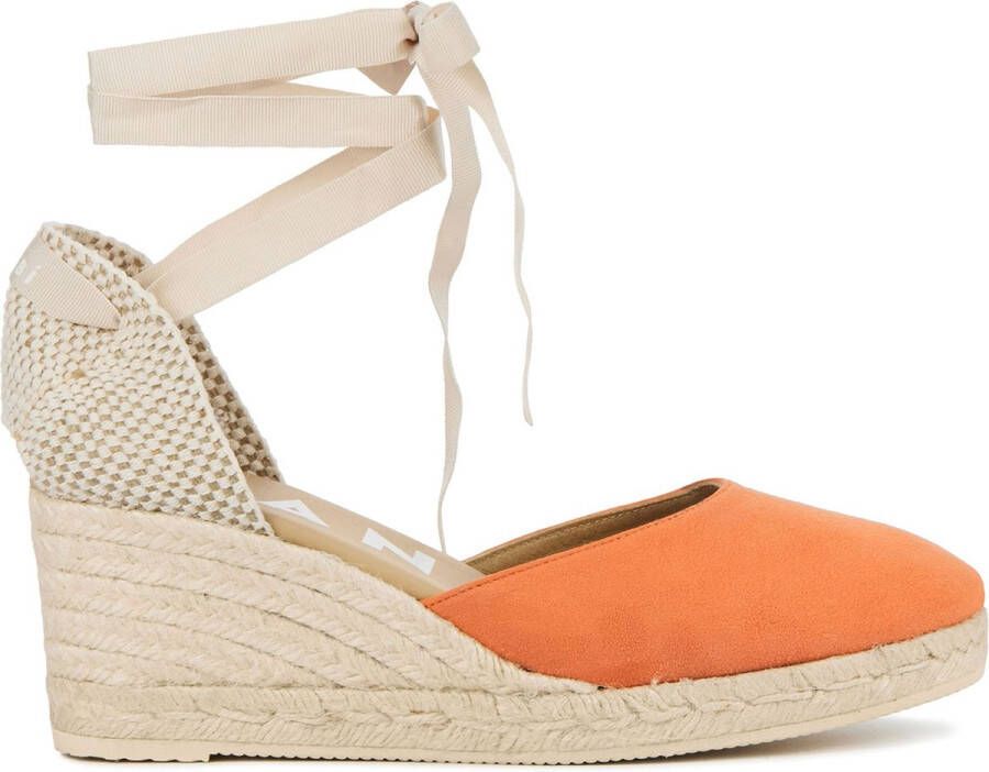 MANEBI Espadrilles Dames R08wl Maat: 38 Materiaal: Suède Kleur: Oranje